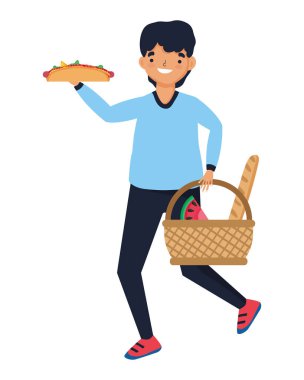 Erkek karikatür piknik tasarımı