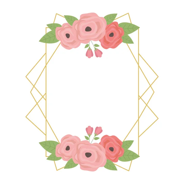 Geïsoleerde rustieke bloemen frame ontwerp — Stockvector