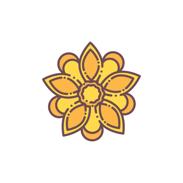 Ізольований жовтий квітковий значок Векторний дизайн — стоковий вектор
