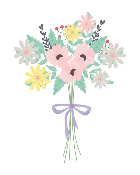 Isolated bunch of flowers design — Stok Vektör