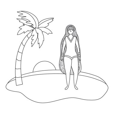 Yaz mayo tasarımı ile kız