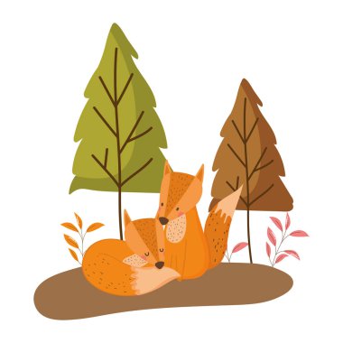 Fox çizgi film vektör tasarım çizimi çizimi