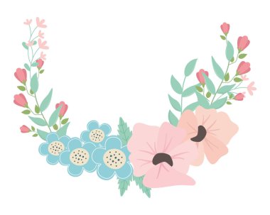 Ayrı çiçek çelengi vektör tasarımı