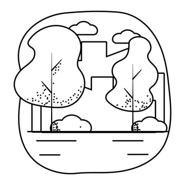 İzole şehir ve bitki tasarımı