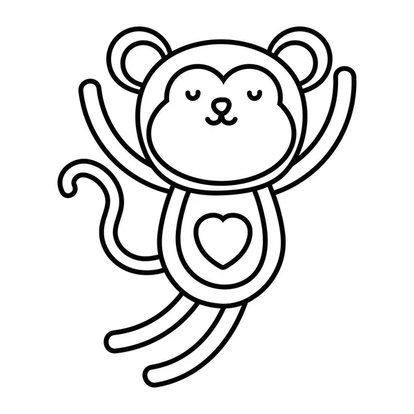 Isolated monkey cartoon vector design vector illustration — Stockvector