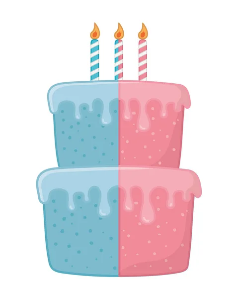 Mumlar vektör illüstrasyon ile doğum günü pastası — Stok Vektör