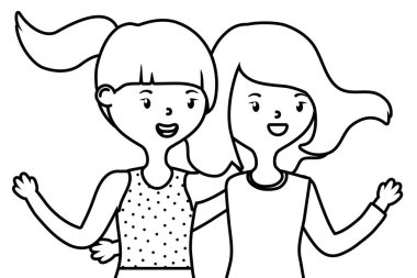 Genç kız arkadaşlar tasarım vektör Illustrator