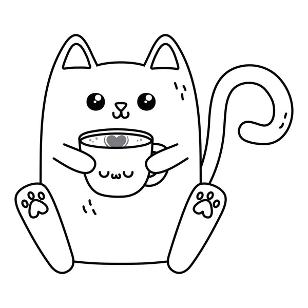 Kawaii de desenho animado de gato —  Vetores de Stock