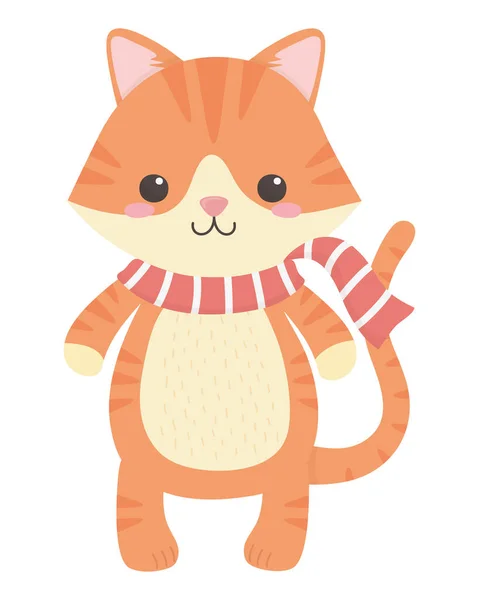 Dibujos animados para gatos con diseño de bufanda — Vector de stock