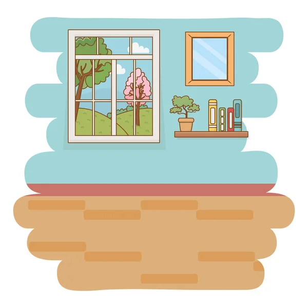 Home window and landscape design vector illustrator — Stock Vector