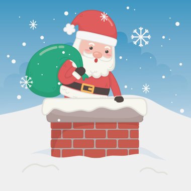 Bacadaki Noel Baba 'yla mutlu noel kartları.