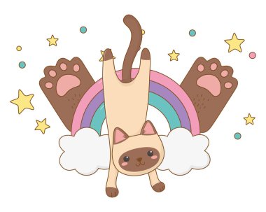 İzole kedi karikatür tasarım vektör