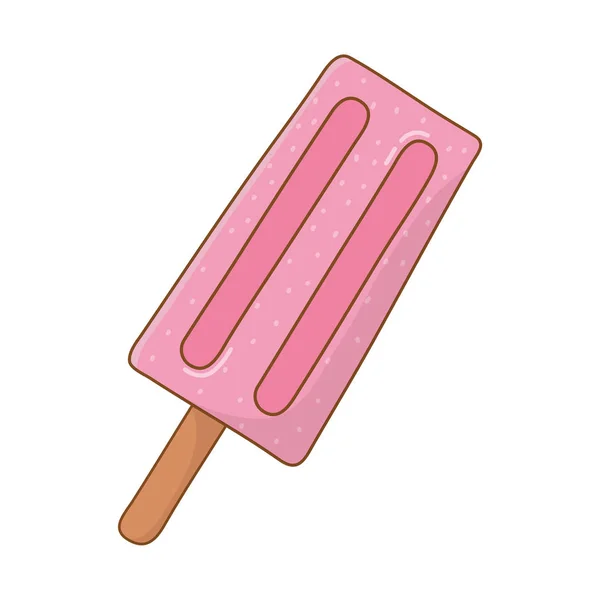 Summer popsicle fronz dessert cartoon isolated — Stock Vector