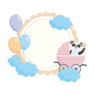 Bebek sembol ve Panda tasarım duş