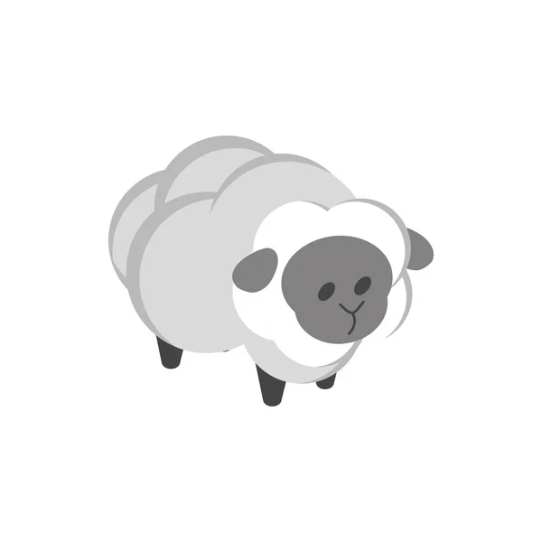 Farm sheep animal domestic rural isometric icon — Stock Vector