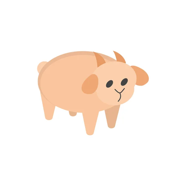 Farm goat animal domestic rural isometric icon — Stock Vector