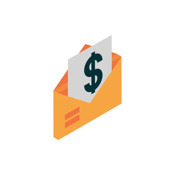 Ecommerce business internet email bill money icon — Stock Vector