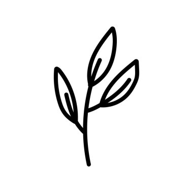 Yaprak yaprakları organik dekorasyon simgesini kalın çizgi halinde bırakır