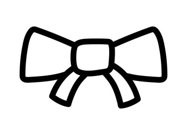 hediye yay kurdele dekorasyon ikonu kalın çizgi