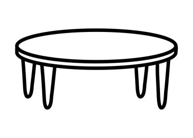 ahşap masa mobilyası dekorasyon simgesi kalın çizgi