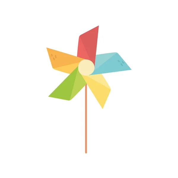 Enfant jouet, pinwheel wind stick icône — Image vectorielle