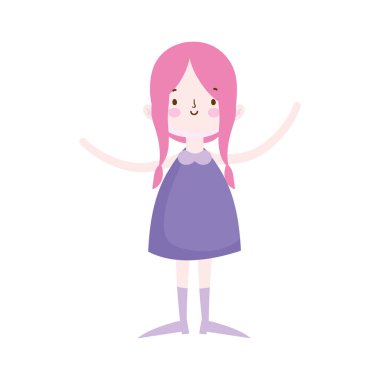 cute little girl happy cartoon character
