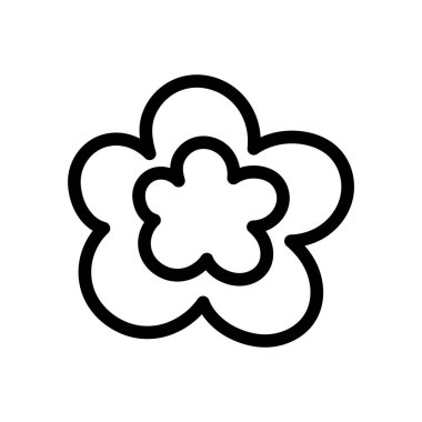 çiçek doğa süsleme ikonu kalın çizgi