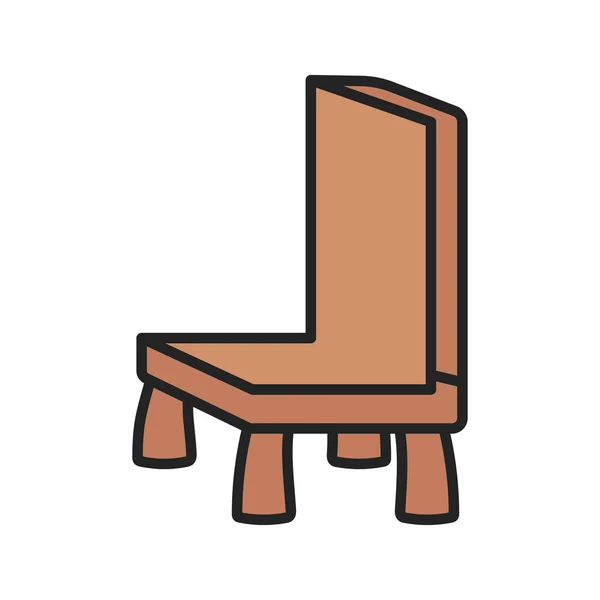 Wooden chair furniture comfort icon — Stockvektor