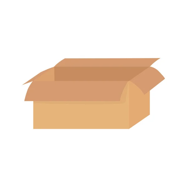 Open cardboard box storage package icon — Stock Vector