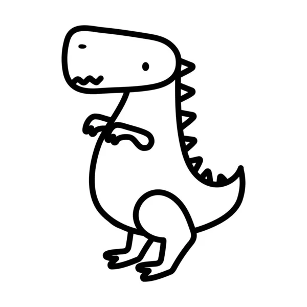子供のおもちゃ恐竜の動物のアイコン太線 — ストックベクタ