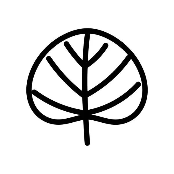 Leaf foliage botanical nature icon design thick line —  Vetores de Stock