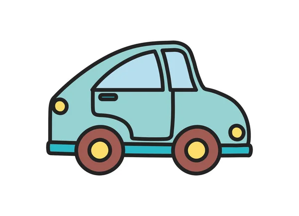 Kids toy, blue car transport plastic icon — Stock vektor