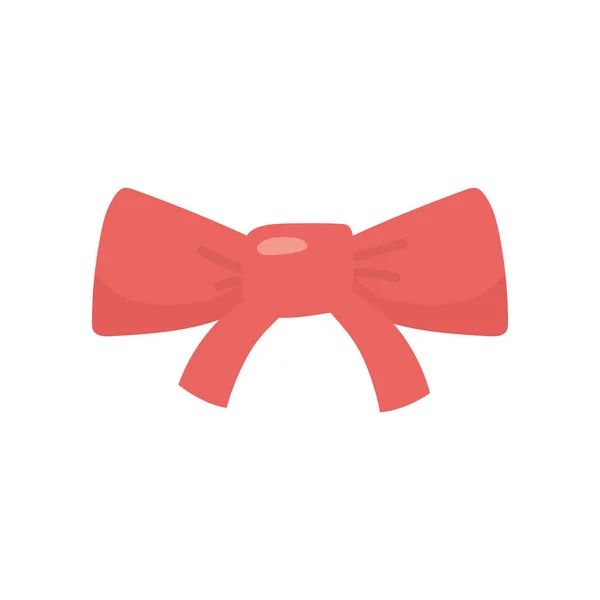 Red gift bow ribbon decoration icon — Image vectorielle