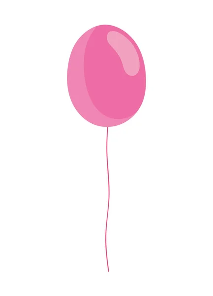 Pink balloon decoration party celebration icon — Vetor de Stock