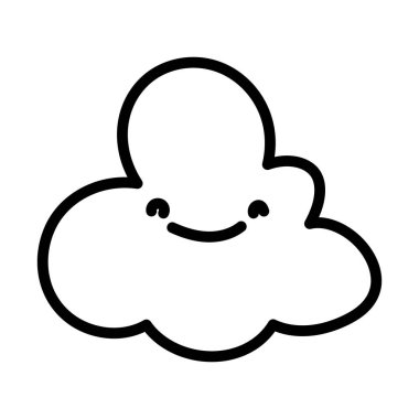 baby shower cute cloud cartoon character line style