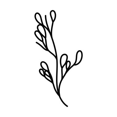 pink ecology branch leaves foliage decoration line style