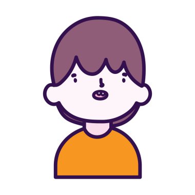 Sevimli küçük çocuk çizgi film karakteri portresi