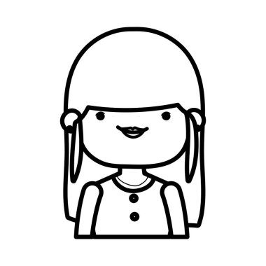 Gelinin zarif elbisesi çizgi film karakteri portresi kalın çizgi