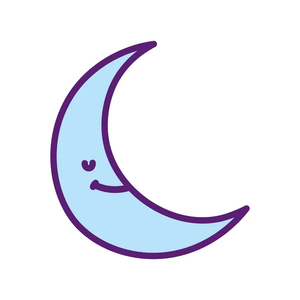 Bebê chuveiro bonito meia lua desenho animado — Vetor de Stock