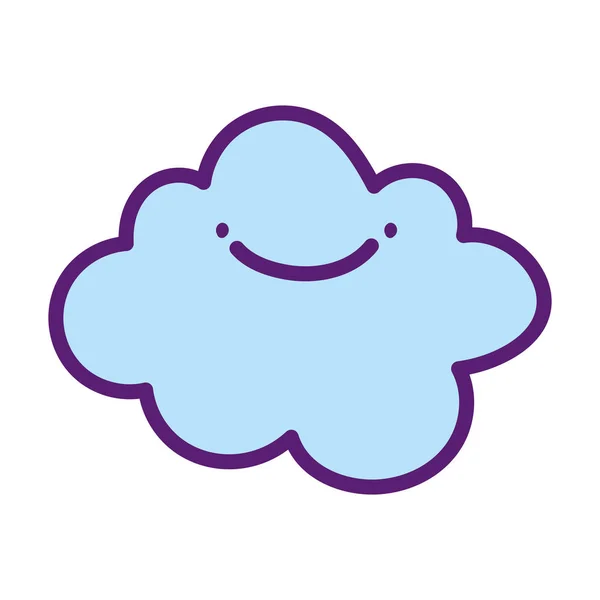 Baby shower cute blue cloud cartoon — Archivo Imágenes Vectoriales