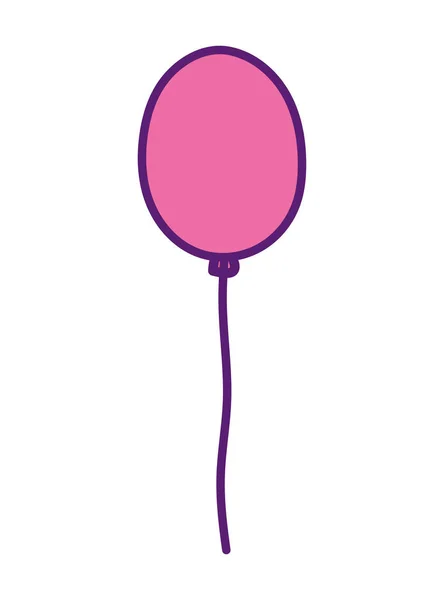 Pink balloon decoration party celebration icon — 스톡 벡터