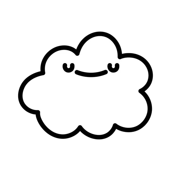 Baby shower cute cloud cartoon character line style — Image vectorielle