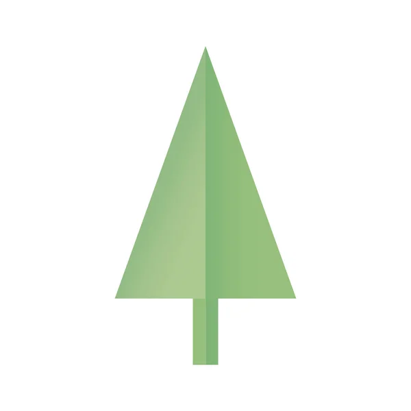 Origami paper pine tree foliage botanical icon — Stockový vektor