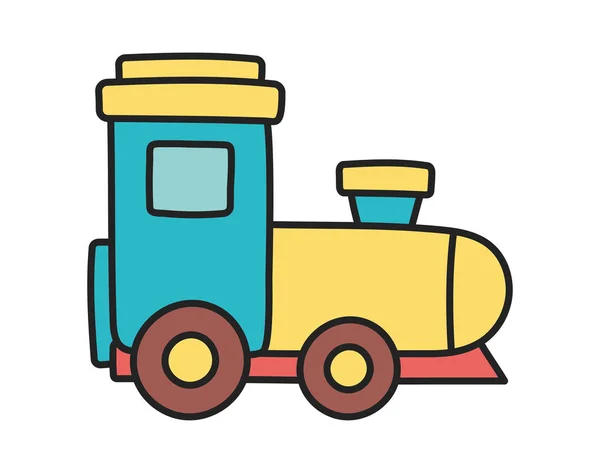 Kids toy, plastic train wagon object icon — Stock Vector