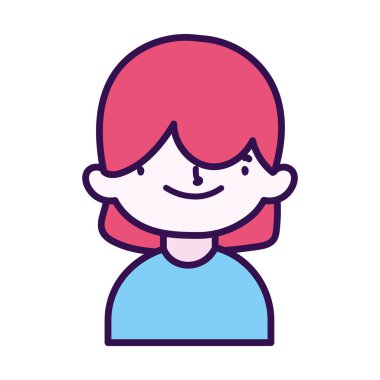 Sevimli küçük çocuk çizgi film karakteri portresi