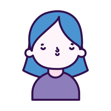 Sevimli küçük çocuk çizgi film karakteri portresi