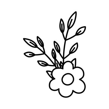 Çiçek yaprakları yapraklar doğa dekorasyon simgesi kalın çizgi