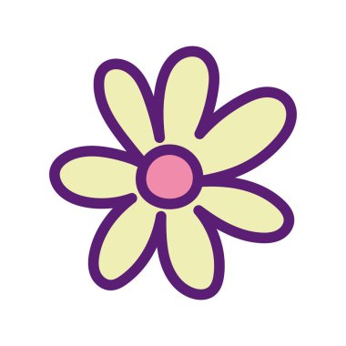 beautiful flower decoration ornament icon