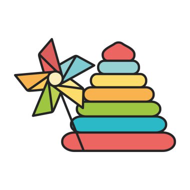 kids toy, rubber pyramid and pinwheel toys