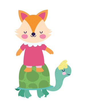 Bebek partisi, şirin kaplumbağa ve tilki gibi giyinmiş.